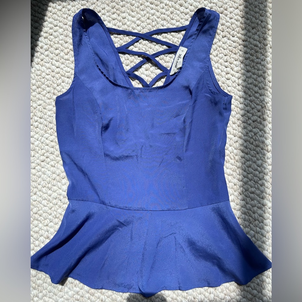 Mac+Jac Indigo Peplum Top